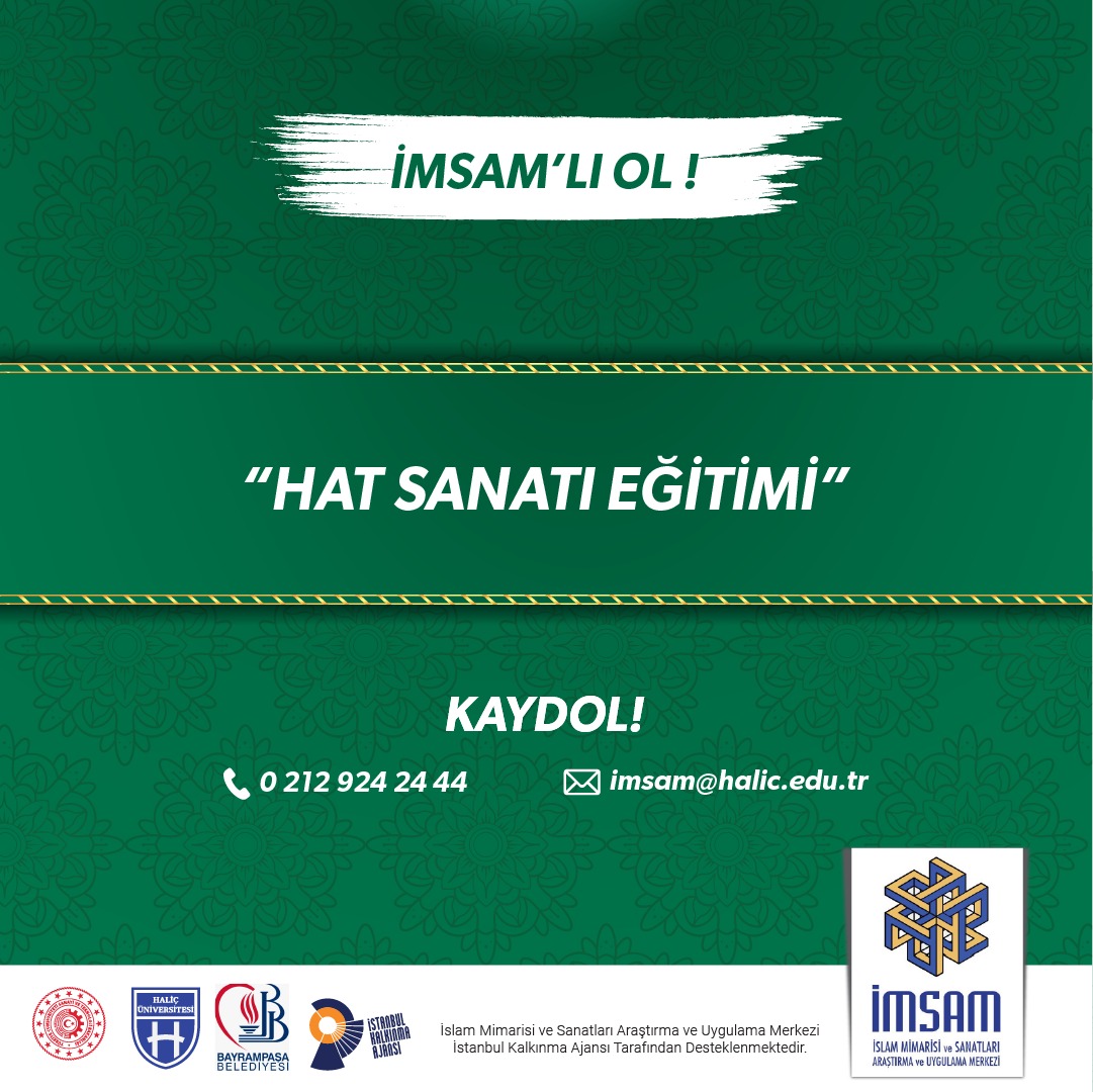 halicimsam's tweet photo. İstanbul Kalkınma Ajansı Yaratıcı Endüstriler Mali Destek Programı kapsamında desteklenen İslam Mimarisi ve Sanatları Araştırma ve Uygulama Merkezi'nde gerçekleşecek olan "Hat Sanatı Eğitimi"ne profilde bulunan link ile başvuru oluşturabilirsin.
Son gün 20 Eylül (Yarın) https://t.co/jTghWnxoTW