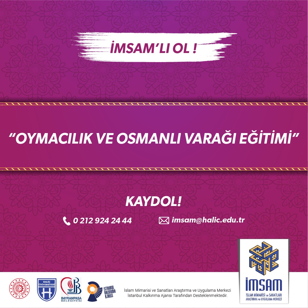 halicimsam's tweet photo. İstanbul Kalkınma Ajansı Yaratıcı Endüstriler Mali Destek Programı kapsamında desteklenen İslam Mimarisi ve Sanatları Araştırma ve Uygulama Merkezi'nde gerçekleşecek olan "Oymacılık ve Osmanlı Varağı Eğitimi"ne profilde bulunan link ile başvuru oluşturabilirsin.
Son gün 20 Eylül https://t.co/jaPMJKQtw3