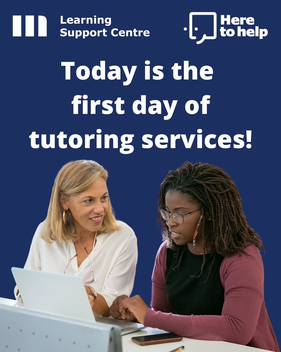 MohawkLSC's tweet photo. Today is the first day of tutoring! All Learning Support Centre services are free to Mohawk College students. We help with Course Content, Writing and Communication, Math, or Study Skills. For more information, click the link in our bio. #MOLSC #MohawkStudents #MohawkCollege https://t.co/o3AdHjqhEZ