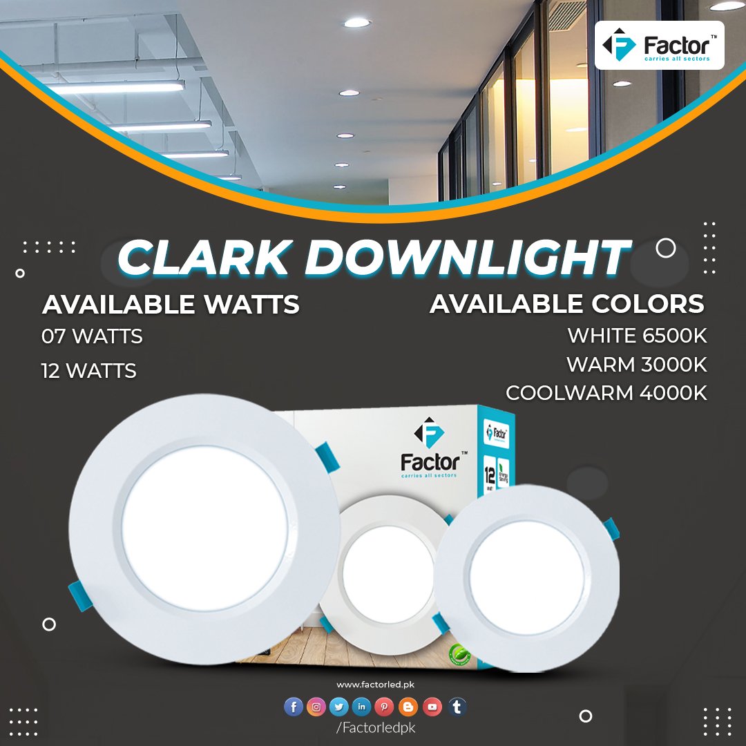 Factorledpk's tweet photo. These Clark downlights are recessed into the ceiling and produce a focused bright beam. It can be dimmable, which means you can easily adjust the brightness.
Buy Now at https://t.co/7XSSddgRMK or 📞 +92 330 2525290 | +92 322 8256205
#FactorLEDpk #LEDlights #LEDbulbs https://t.co/A4OMPCqUPJ