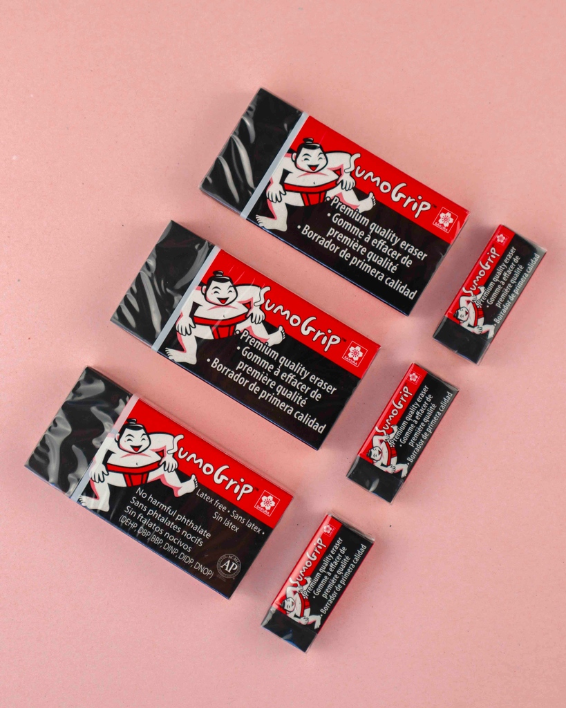 recessshop's tweet photo. Sakura’s SumoGrip erasers feature microporous foam technology! This means they remove graphite from paper much like ultra-fine sandpaper, getting into the small grooves and pits of the paper surface. 💯
#japanesestationery #recessshop #recessshopyyc #penstopaper https://t.co/SUw54hjjMv