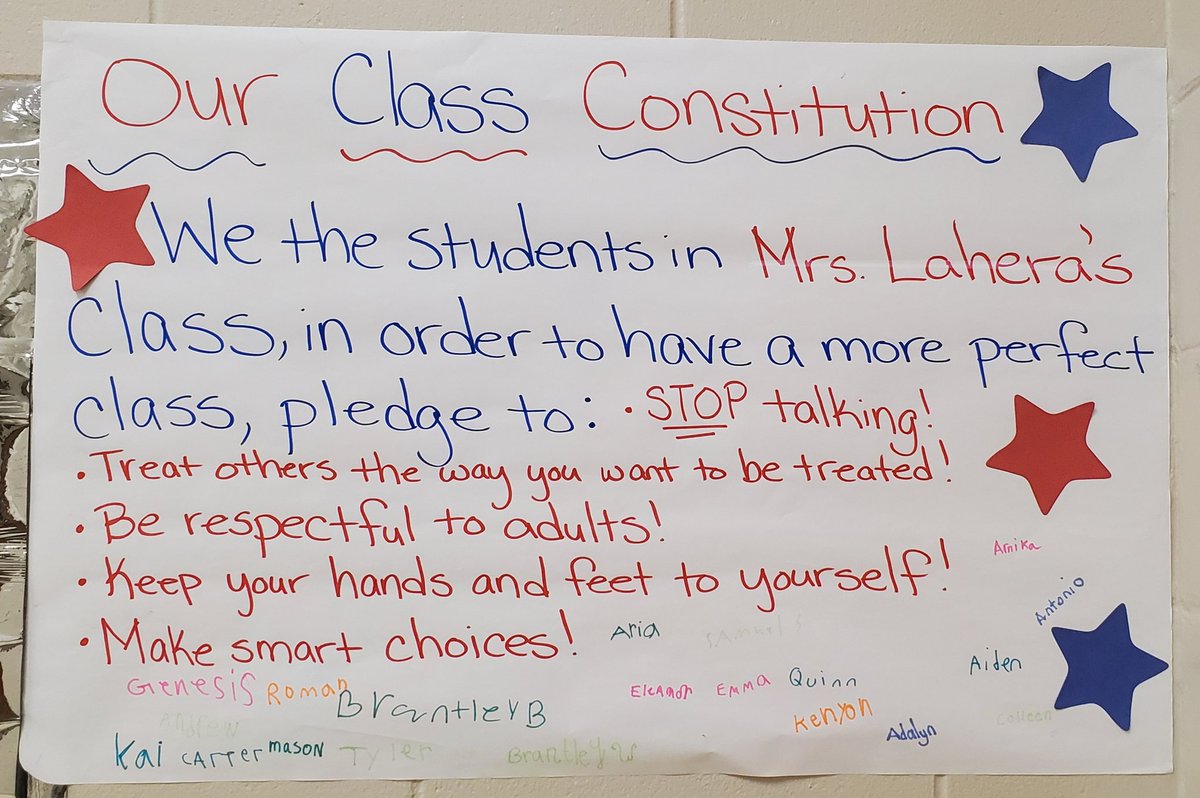 LaheraLegends's tweet photo. In honor of #ConstitutionDay, we created our own #ClassConstitution! π #FREOwls @FreOwls #CitrusSchools @CitrusSchools https://t.co/0JcGHIKTpm