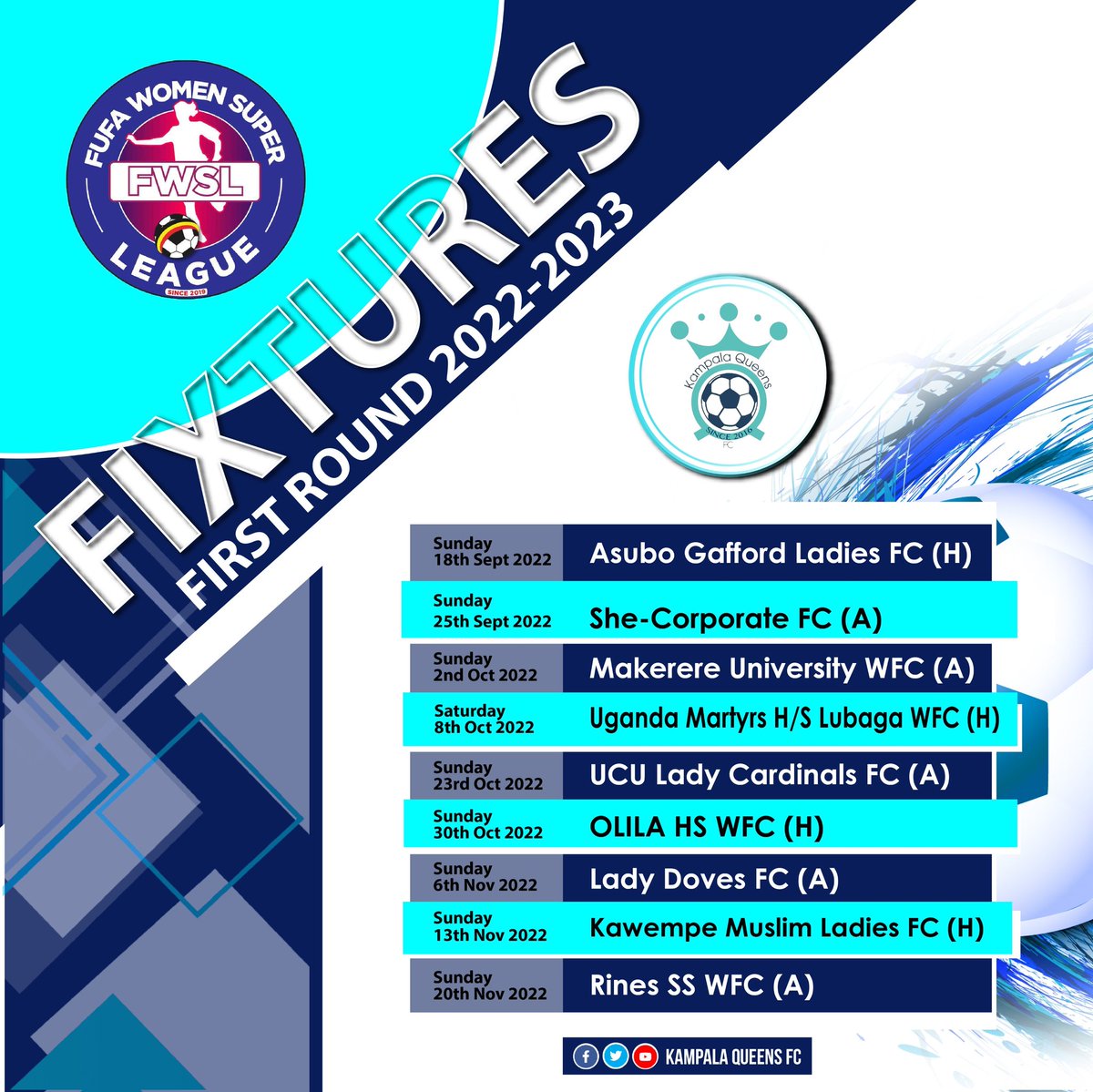 <a href="/Mugarura07/">Mugarura</a> <a href="/ZNandede/">Nandede Zainah</a> <a href="/FcKampala/">KAMPALA QUEENS FC</a> <a href="/fwsl/">g</a> <a href="/MosesMagogo/">Moses Hassim Magogo</a> <a href="/LillianSports/">Lillian Nakitende</a> <a href="/FcKampala/">KAMPALA QUEENS FC</a> hosts their games at Kabojja IUIU campus