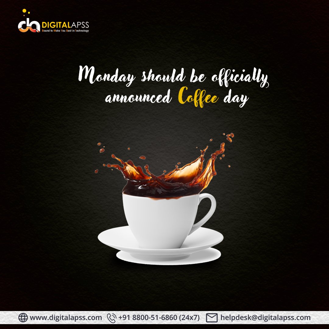 digitalapss's tweet photo. Being Positive & Being a Coffee lover is the sameπ
π https://t.co/yc5lYMUCUn π±+91 8800-51-6860 (24x7)
#digitalapss #marketing #digitalmarketing #MondayMotivation #marketing #CoffeeTime #CoffeeLover #digitalmarketing https://t.co/eMZ7OcJrc0