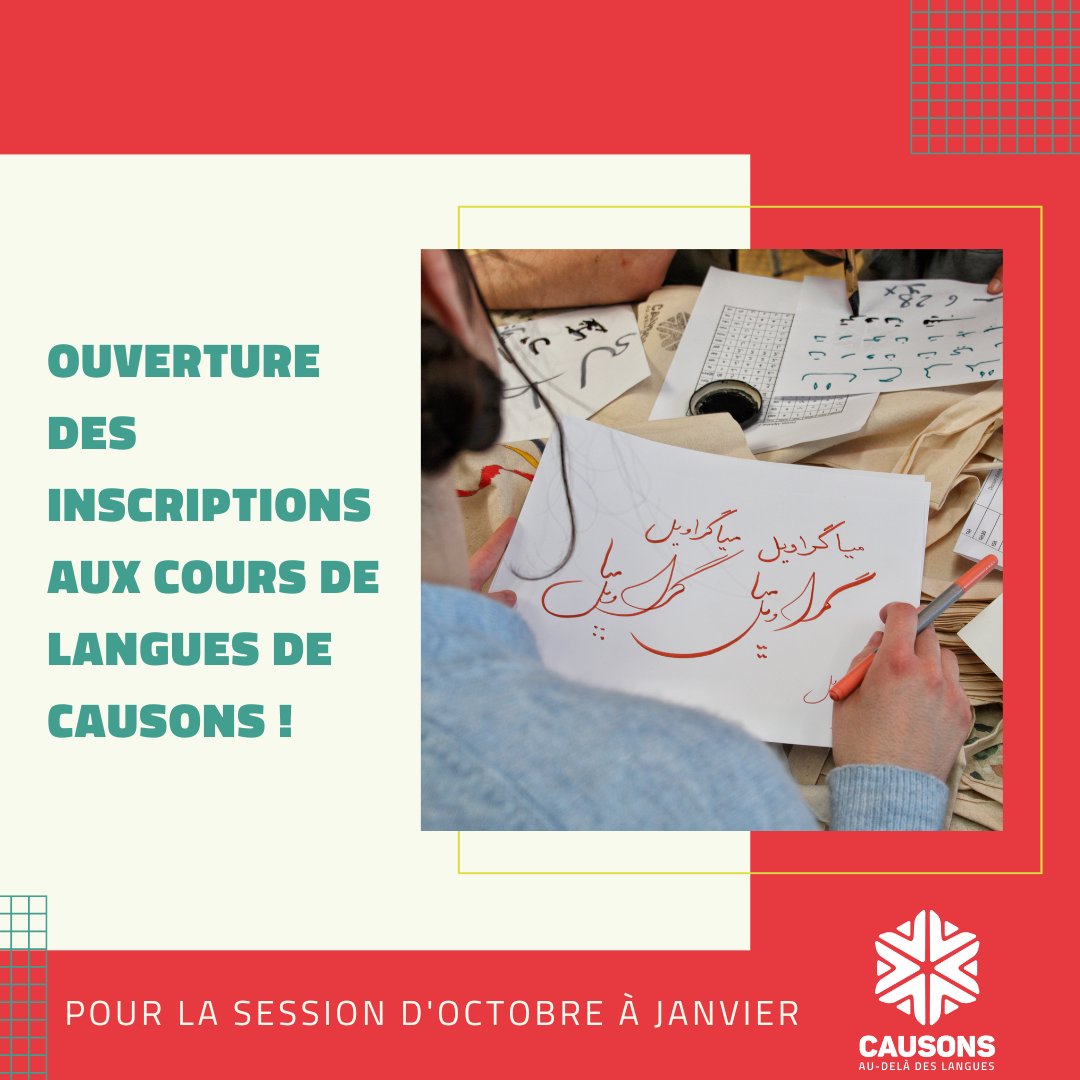 C'est la rentrée de causons☀️

Les enseignant.e.s sont ravi.e.s de pouvoir vous retrouver pour cette nouvelle session de cours de langues !

Pour plus d'informations rendez-vous en bio, catégorie "Cours de langues de Causons"🔗