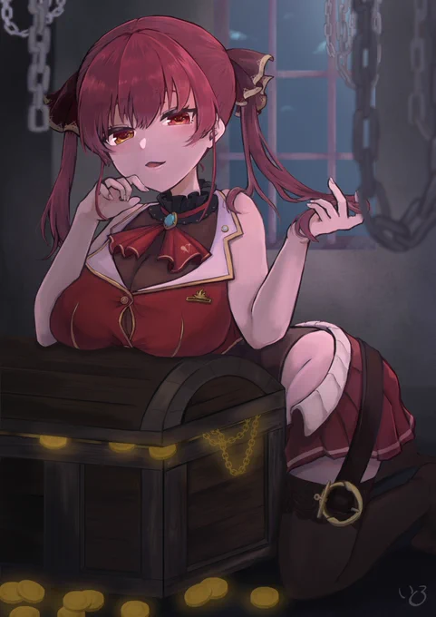 #マリンのお宝 手前の柵なし差分と背景・宝箱なし差分です!!ありとあらゆるものをマリンπの下敷きにしませんか?!(万が一本当にコラ作ってくれる方がいらっしゃったらメンションしてツイートください(全裸待機)) 