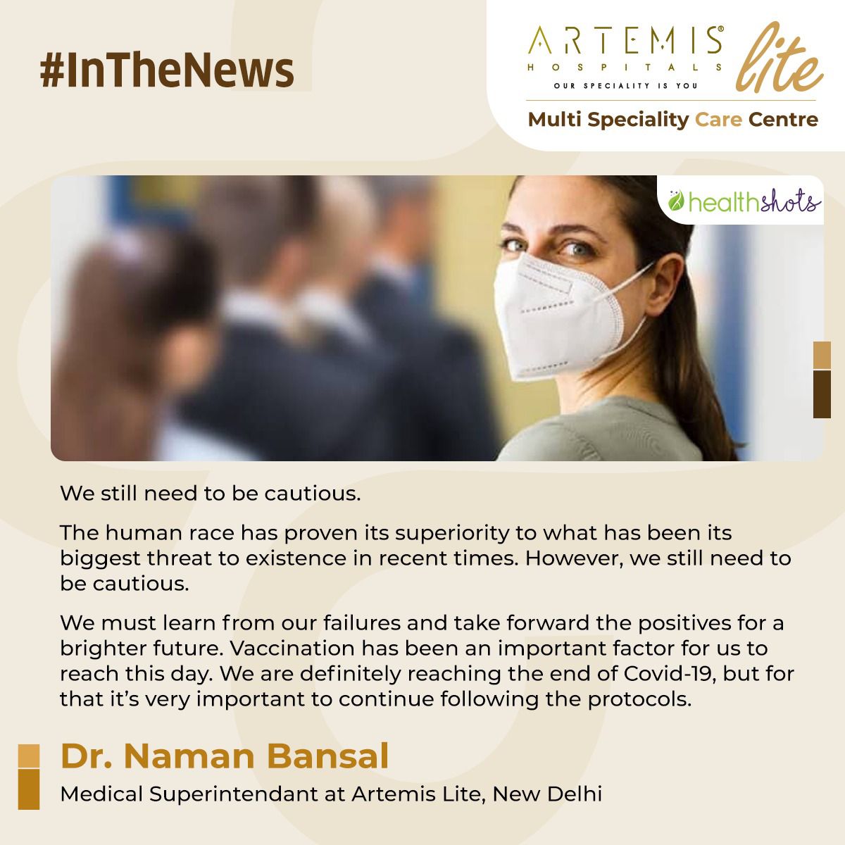 HospitalArtemis's tweet photo. The #Covid19 pandemic has now come to its endemic phase. But we still need to take adequate precautions against Covid-19, especially in crowded areas to prevent its spread. Read what Dr. Naman Bansal has to say @ https://t.co/VVGxkk6Ur4
#ArtemisLite #getvaccinatedtobeprotected https://t.co/NDEXFDiJpa