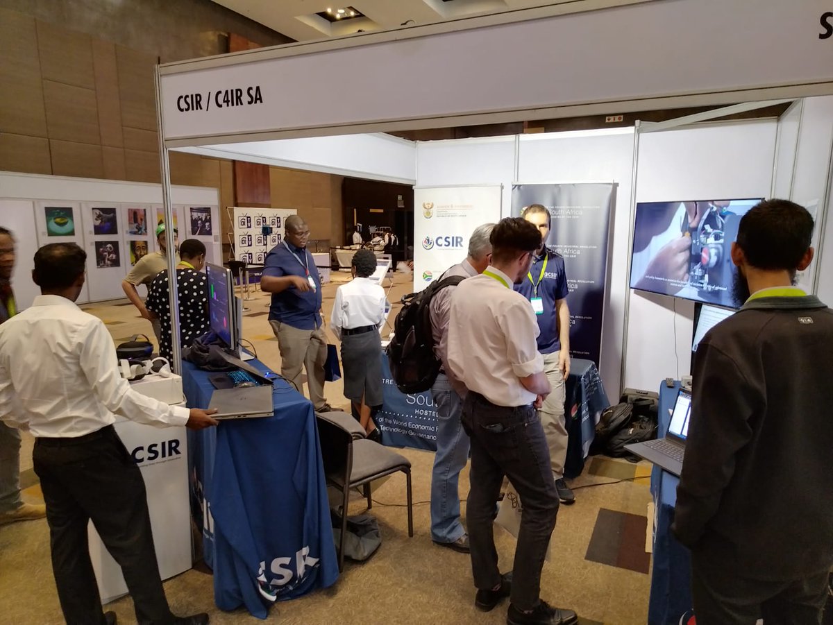 C4IRSouthAfrica's tweet photo. The #C4IRSA is participating in the 2022 #AIExpoAfrica taking place today and tomorrow at the Sandton Convention Centre, JHB. Visit our stand to access studies and the application of #4IR technologies in business and the start-up ecosystem driving the 4IR industry in Africa. https://t.co/ogXdbbKbtJ