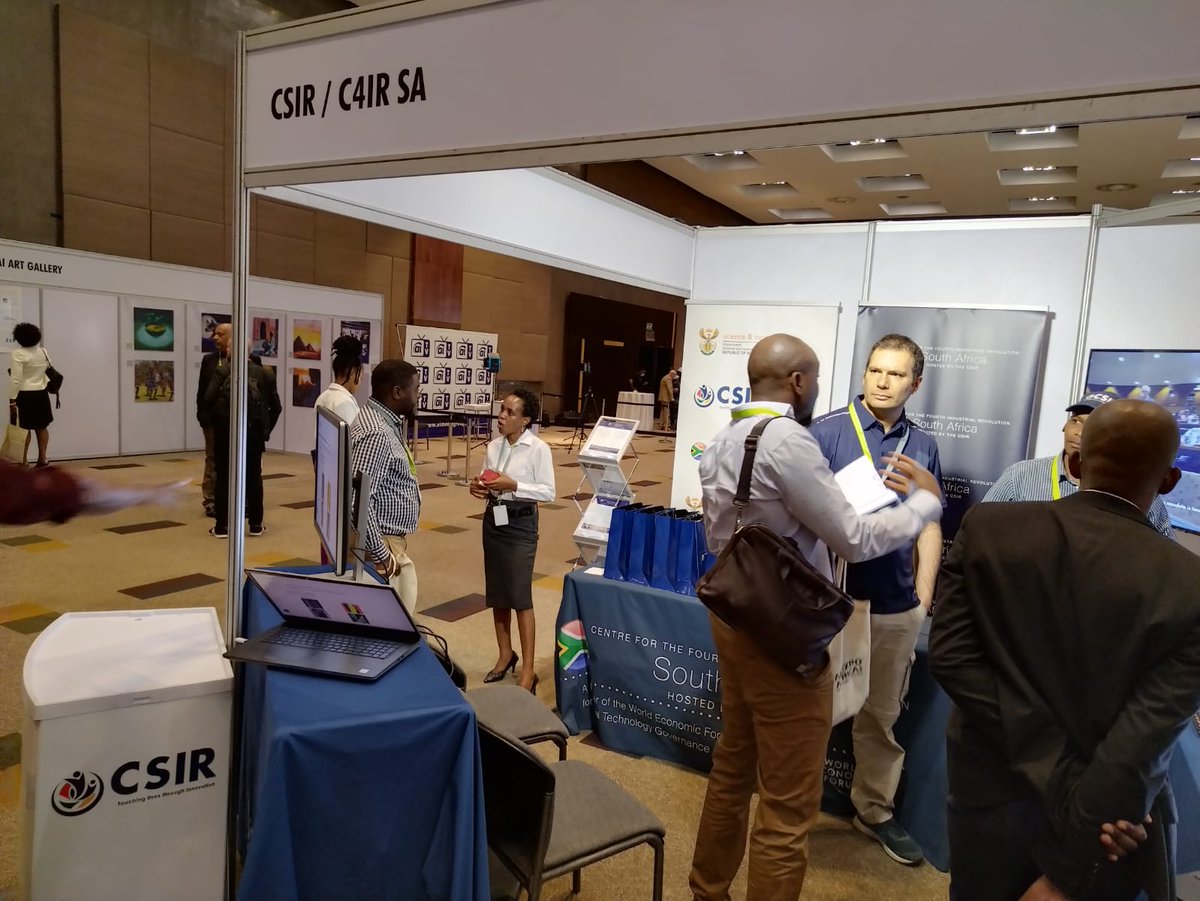 C4IRSouthAfrica's tweet photo. The #C4IRSA is participating in the 2022 #AIExpoAfrica taking place today and tomorrow at the Sandton Convention Centre, JHB. Visit our stand to access studies and the application of #4IR technologies in business and the start-up ecosystem driving the 4IR industry in Africa. https://t.co/ogXdbbKbtJ