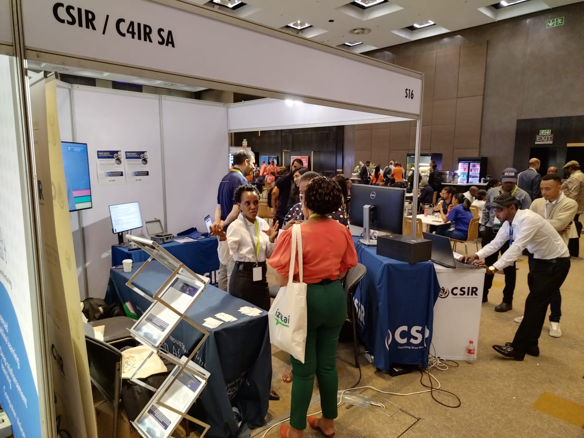 C4IRSouthAfrica's tweet photo. The #C4IRSA is participating in the 2022 #AIExpoAfrica taking place today and tomorrow at the Sandton Convention Centre, JHB. Visit our stand to access studies and the application of #4IR technologies in business and the start-up ecosystem driving the 4IR industry in Africa. https://t.co/ogXdbbKbtJ