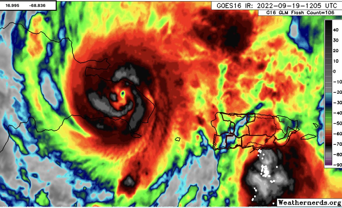 JohnMoralesTV's tweet photo. Hurricane Fiona
8:00 AM AST Mon Sep 19
Location: 18.8°N 69.0°W
(just north of El Seibo DR)
Moving: NW at 8 mph
Min pressure: 977 mb
Max sustained: 90 mph https://t.co/cp71ahm9iN