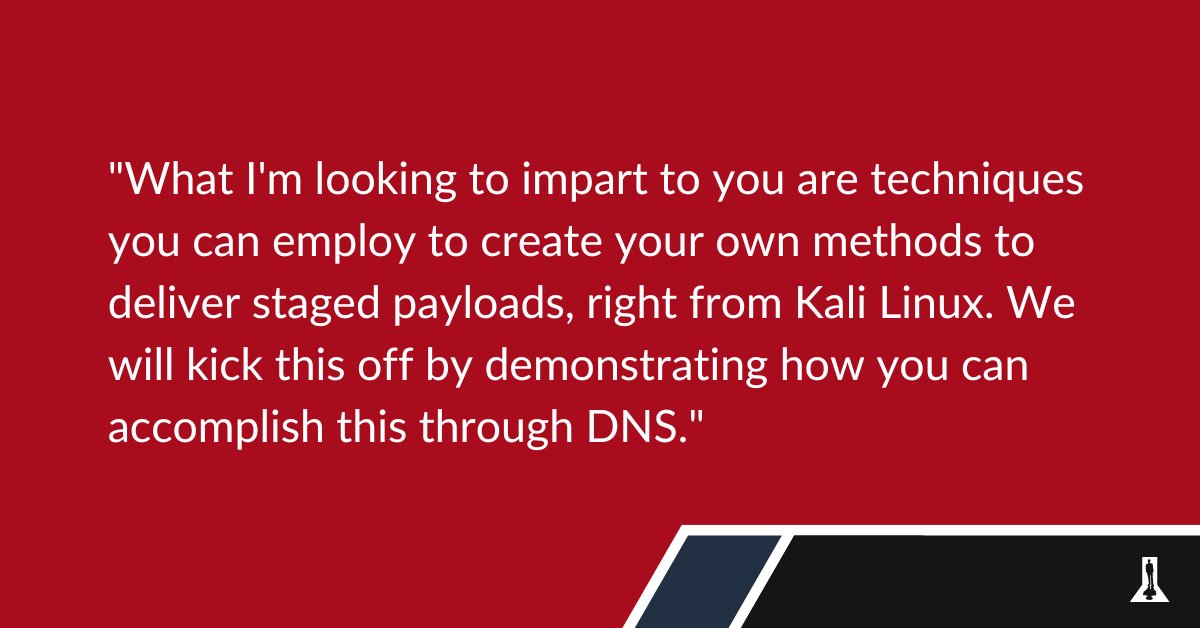 offsectraining's tweet photo. "In this post, we worked through the process of spinning up a #DNS server on #KaliLinux and learned how we can use TXT records to stage payloads that we can retrieve through DNS lookups."  

https://t.co/l5gdaLGIqW

- @jdtristram | Security Engineer | OffSec Discord Mod https://t.co/IBhqk36evz