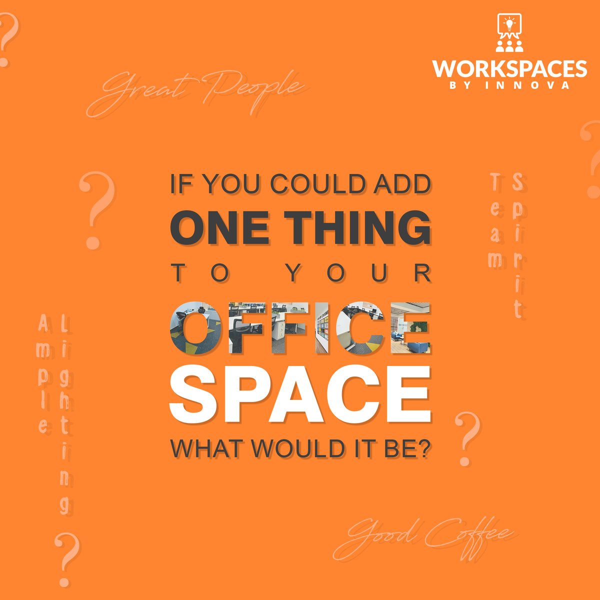 WorkspacesBy's tweet image. Tell us in the comments what you would like to add to the office space...

#workdpacesbyinnova #workspacesolutions #coworkspaces #flexibleworkspace #officework #coworking #officespaces #coworkingspace #coworking #sharedoffice #sharedworkspace