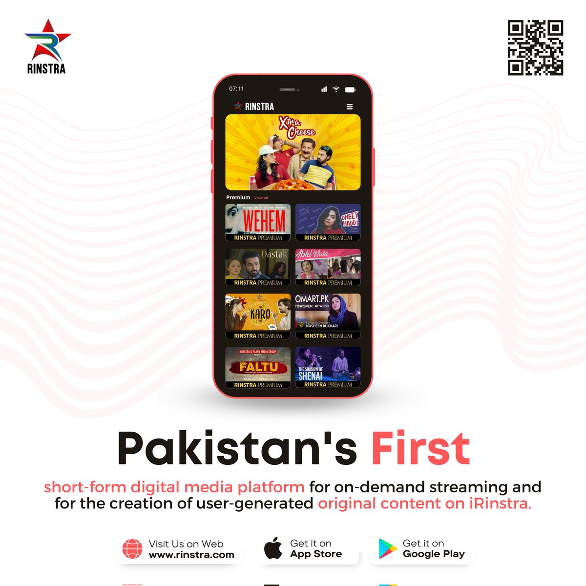 iRINSTRA's tweet photo. https://t.co/JiOyf9ryWD is Pakistan’s first short-form digital media platform for on-demand streaming.
🌐:https://t.co/LctMAXMopN
Download Rinstra App ⤵️
Play Store: https://t.co/mHb3L9Vwje
Apple Store: https://t.co/5DgNW2ucmq https://t.co/96yySrsb1U