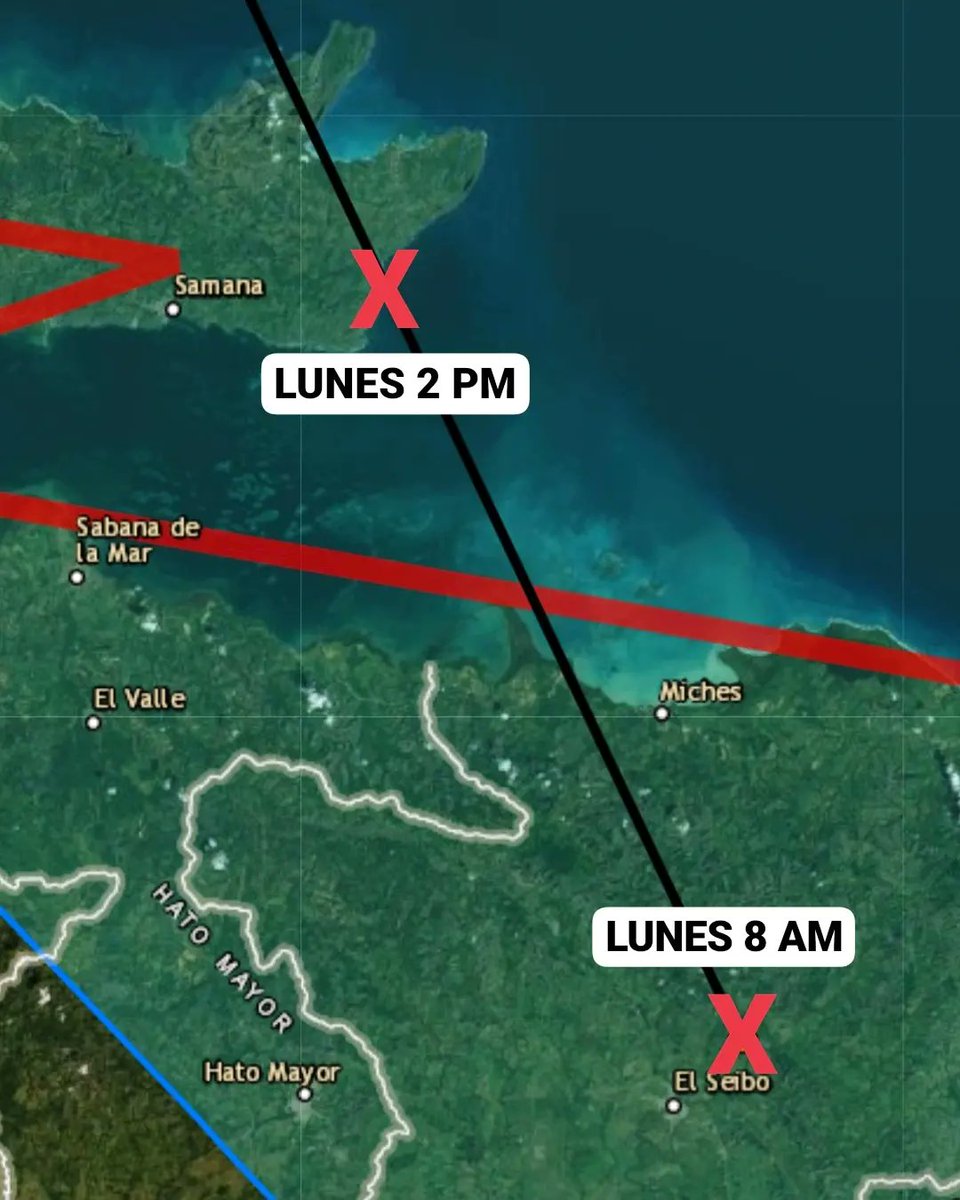 JeanSuriel's tweet photo. 🔴ACTUALIZACIÓN🔴
El ojo del Huracán Fiona ya se encuentra sobre El Seibo, en el este de República Dominicana, con trayectoria hacia el noroeste rumbo a Las Galeras, en Samaná.

🔴Mantiene vientos de 150 km/h y ráfagas más fuertes.

➡️ @AgendaClimatica 
▶️ https://t.co/NSRx7aN7gZ https://t.co/AJulDslOip