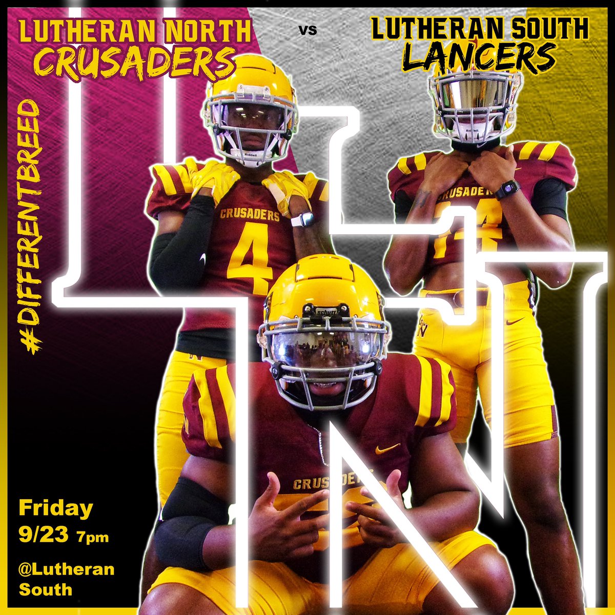 THECoachKdub's tweet photo. Step 2 of 3 for goal 1β¦ Beat Lutheran South. This week is about physicality. Impose your will.
#DifferentBreed #ForOurGod
π: Lutheran South
β°: Friday 7 pm
π: Available at the gate https://t.co/pxblTAL1b4