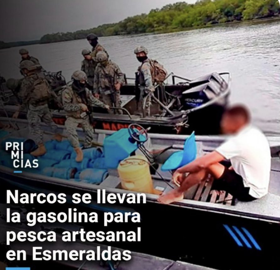 Cascabelito09's tweet photo. Ecuador es más que una plataforma distribución de coca. Es el principal proveedor de gasolina para procesar cocaína en Nariño, Colombia. La gasolina se vende subsidiada a los pescadores en Esmeraldas. El 72% va al narco: 9,8 millones de galones al año. 
👉🏼https://t.co/Tr49un2npG https://t.co/04QL0R1rsv