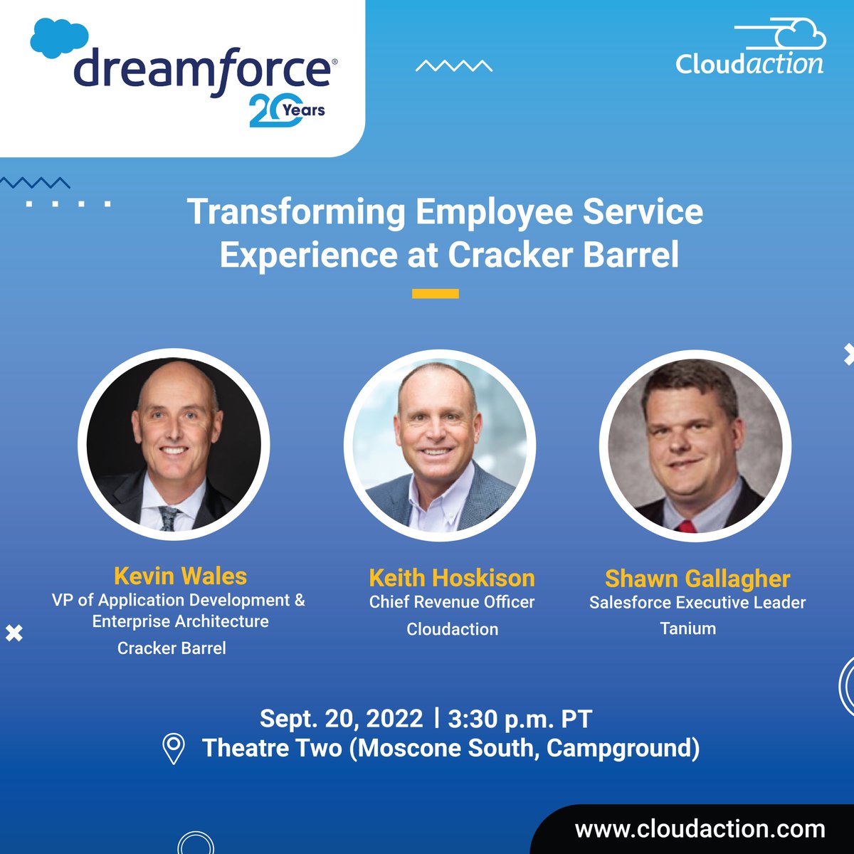 askcloudaction's tweet photo. Dreamforce bound?

Make sure to catch our session with client Cracker Barrel and partner Tanium on “Transforming Employee Service Experience at Cracker Barrel.”

#Dreamforce #DF22 #Salesforce #DigitalTransformation #Cloudaction #AskCloudaction https://t.co/WgSXOdy5rZ