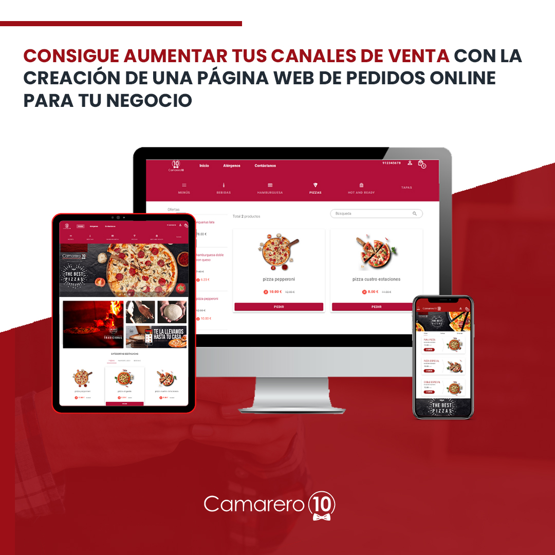 Consigue aumentar tus canales de venta con la creación de una página web de pedidos online para tu negocio 👍
.
Con los sistemas de Camarero10 podrás digitalizar 360º tu negocio de hostelería
.
¡Para cada zona temos la solución adecuada! 🛎
