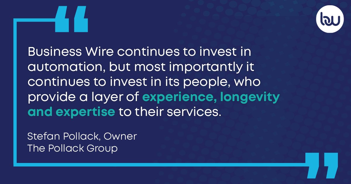 Customer service has always been one of our top priorities. It’s why customers choose to work with Business Wire to share their news. Hear it straight from our customers. bwnews.pr/38m967s