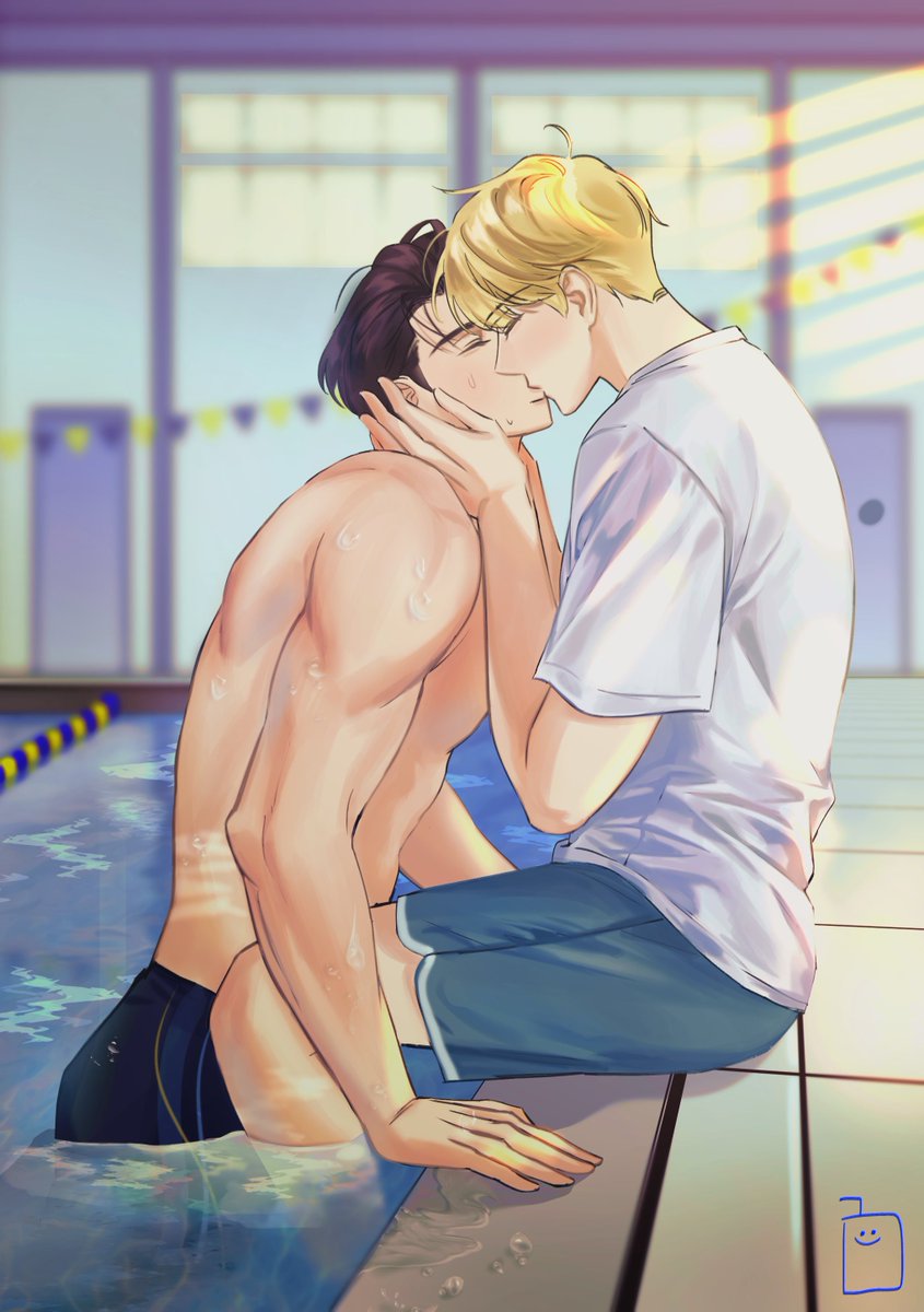 미미님의 국대 큰문 썰을 보고 떠올랐던 장면 그려봤어요(이제서야ㅋㅋㅋ)

먼저 훈련이 끝나서 혼자 늦게까지 훈련하던 세진이를 보러 간 문대문대..수영장에 발 담그고 수영하던 세진이를 지켜보다가 둘이 뽀뽀하는게 보고싶어요,,
