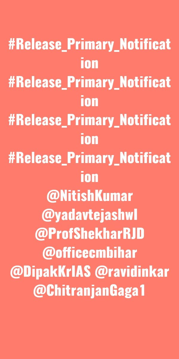 ChaubeyNandani's tweet image. #7th_चरण_प्राथमिक_विज्ञप्ति_जारी_करें 
#Release_Primary_Notification 
भैया आप सिर्फ बोलते हैं, की रोजगार दे रहें हैं।।
लेकिन देते कहाँ हैं।।
अगर देना ही है तो 7th चरण प्राथमिक शिक्षक बहाली का नोटिफिकेशन जारी कर दीजिए।।
हमलोग तीन साल से जॉब का इंतजार करते - करते थक चुके हैं।🙏🙏😢
