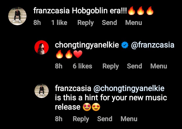 chesh7re's tweet photo. elkie replied a reference for clc's hobgoblin due her blonde return 🥺💕 https://t.co/0QJ66OiGI2