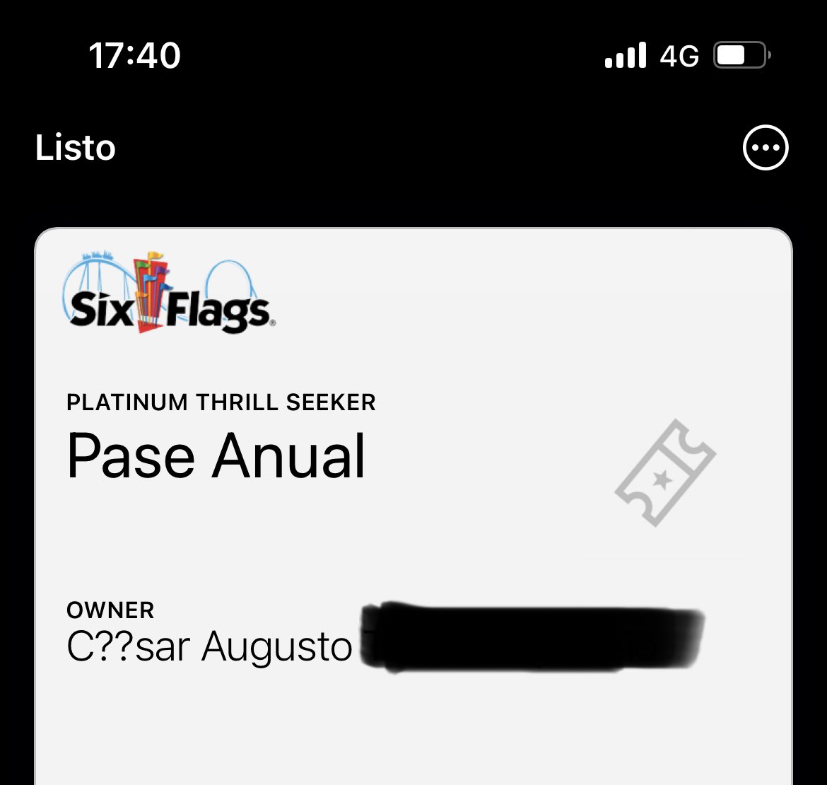 nicer_kaiser's tweet photo. @SixFlagsMexico mi nombre aparece mal en el pase anual porque se reemplazó una letra acentuada. Hay manera de corregirlo? https://t.co/4h7eeoE8Ys