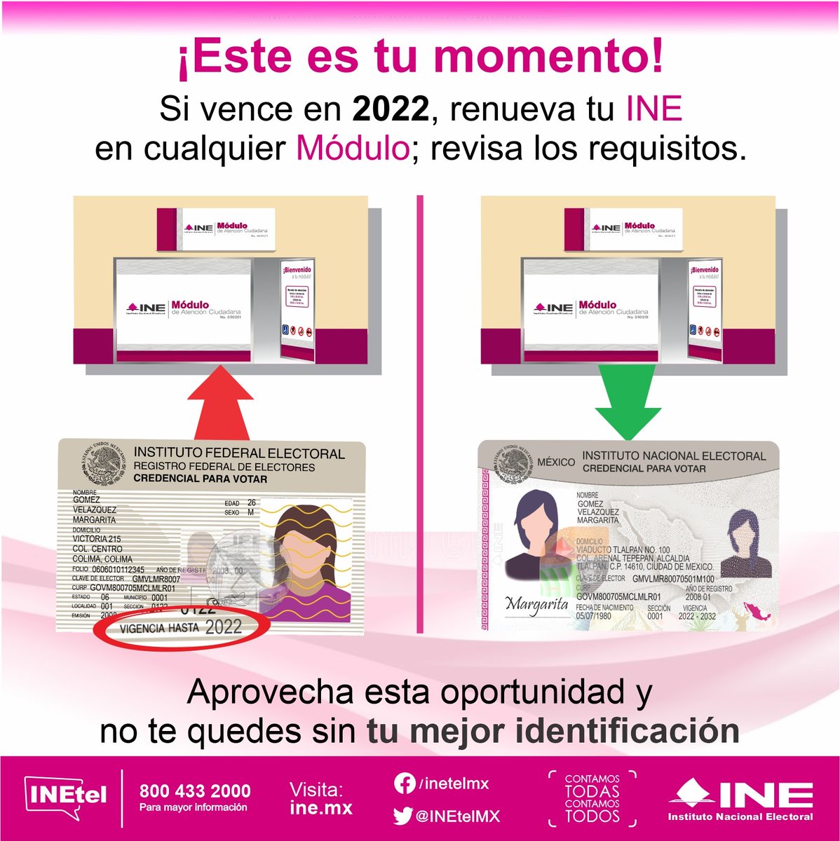 05JDE's tweet photo. Recuerda que todo tiene un final..  Tu credencial para votar solo dura 10 años a partir de su expedición,  verifica #TuINE👁️ y si ya esta vencida o esta por vencer ven con nosotros y RENUEVA cuanto antes. 

TE ATENDEMOS SIN CITA

✅ Módulo Alameda
✅ Módulo Fuentes https://t.co/B0utebGde8