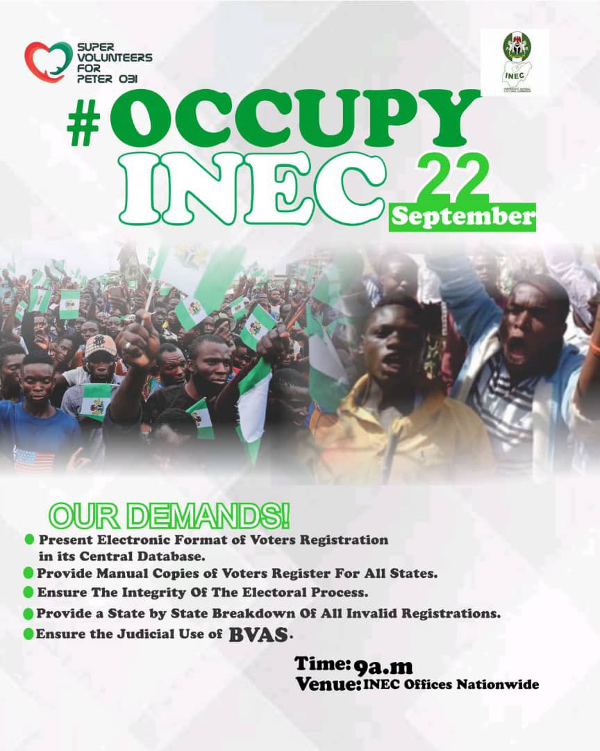 INEC has shown us how ready they're to rig 2023 elections, we want to tell them we know every of their plans. #OccupyINEC