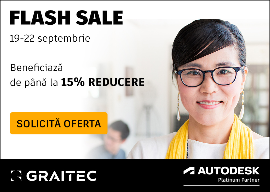Graitec_Romania's tweet photo. 𝗔𝘂𝘁𝗼𝗱𝗲𝘀𝗸 𝗙𝗹𝗮𝘀𝗵 𝗦𝗮𝗹𝗲

Doar în perioada 19 - 22 septembrie poți beneficia de 𝟭𝟱% 𝗿𝗲𝗱𝘂𝗰𝗲𝗿𝗲 la următoarele produse Autodesk: 𝗔𝘂𝘁𝗼𝗖𝗔𝗗, 𝗔𝘂𝘁𝗼𝗖𝗔𝗗 𝗟𝗧 si 𝗥𝗲𝘃𝗶𝘁 𝗟𝗧 𝗦𝘂𝗶𝘁𝗲.

Solicită acum oferta:https://t.co/RJErQ5llhz

#graitec #autodesk https://t.co/MnglkIMfFR