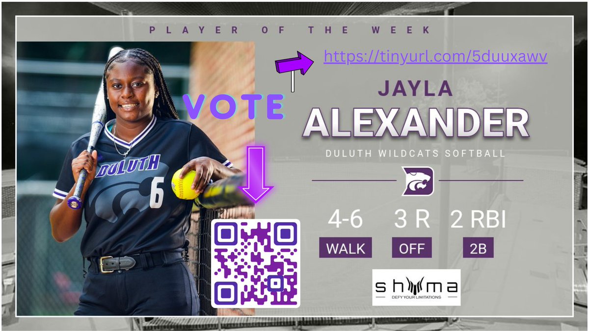 Vote for Jayla!! @DHSGAWildcats @DuluthFB @DuluthSoftball @DuluthSportsMed