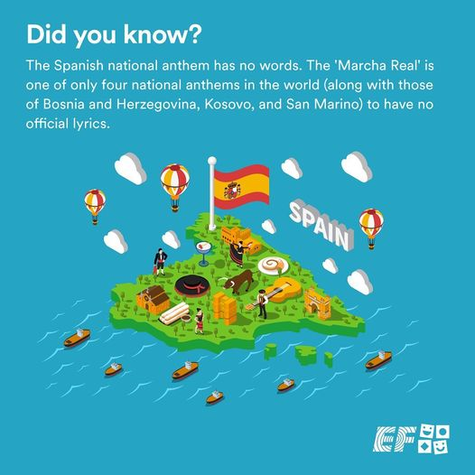 ef_kidsteens's tweet photo. Hi, EFriends! 😊

Hari ini kita akan bahas fakta menarik tentang salah satu negara, yaitu Spain! Kamu tau ga sih ternyata National Anthem dari negara Spain tidak mempunyai official lirik, lho! Dan ternyata bukan cuma negara Spain aja nih, tapi ada juga beberapa negara lainnya. 👀 https://t.co/pjXDl7UhWt