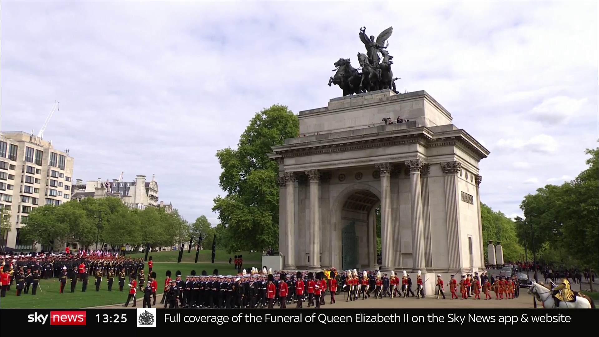 Sky News on Twitter "The Queen's funeral procession passes under the