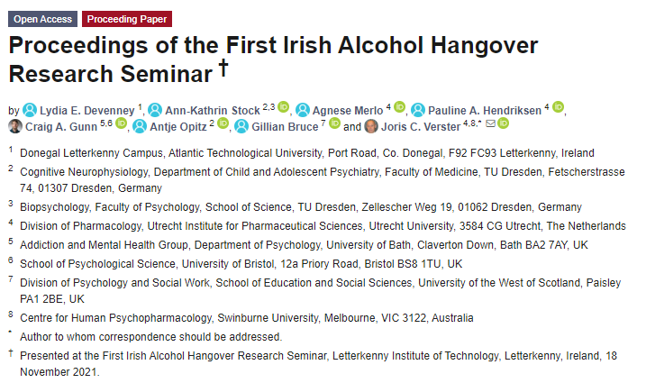 LydiaDevenney's tweet photo. New proceedings paper on Ireland's first Alcohol Hangover Research Seminar, which was held @ATUDonegal https://t.co/UYW3YgQXaK