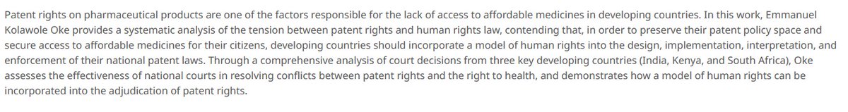 OnadaExpansiva's tweet photo. #Book Patents, Human Rights, and Access to Medicines https://t.co/0b9P3H4SZP @ManuelOke @CambridgeCore https://t.co/qOc1bhkdez