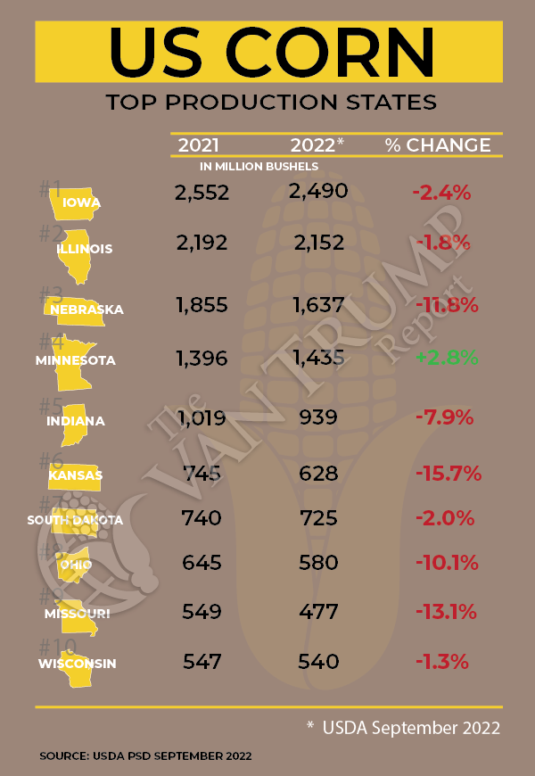 US Corn Top Producing States