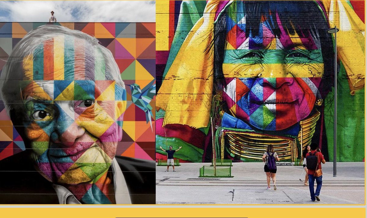 GWCarver_CPS's tweet photo. In honor of Latino and Hispanic Heritage month, Carver’s art teacher, Mr. Jacobs, and part of our EL team, Mrs. Hickey and Mrs. Young highlighted Eduardo Kobra. His murals are incredible. @cpschoolsva https://t.co/4w7sZal6ob