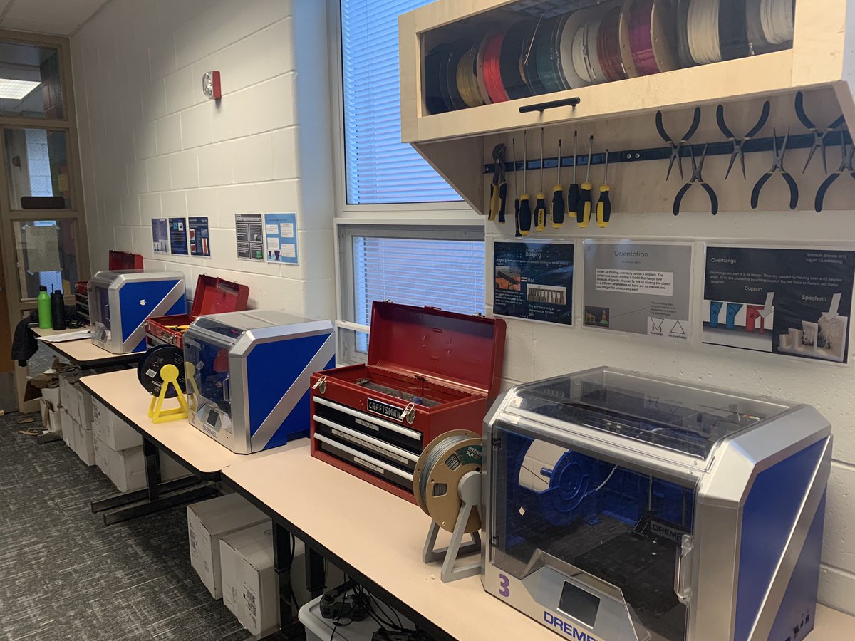 MrGariepy's tweet photo. Just started a @weareprintlab project where Ss redesign our classroom in @tinkercad. Starting w/ observations, S said: “Classic elective room - a little messy, materials everywhere, adds to the  creative vibe” and I’ve never been more proud of the chaos 😆 https://t.co/wf1TvlUQ8a