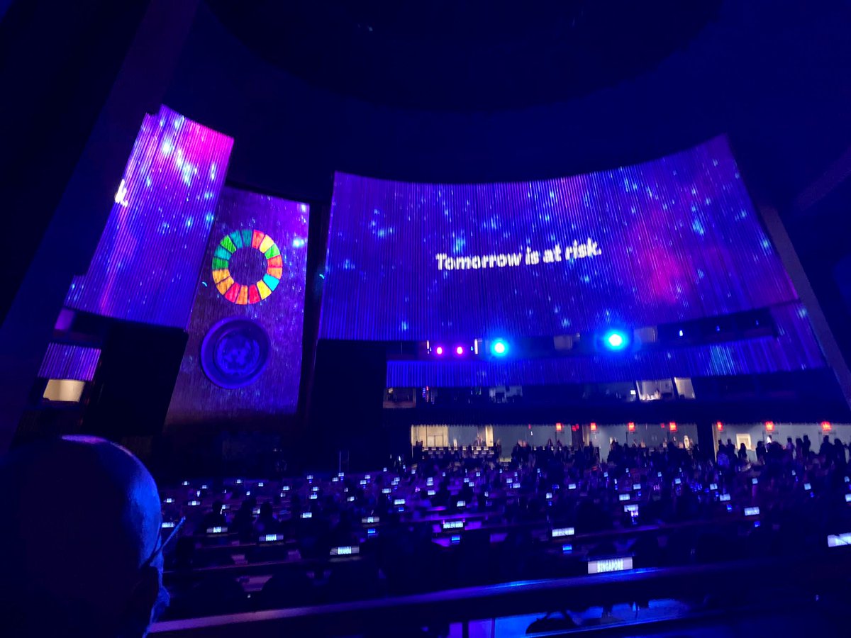SwedenUN's tweet photo. Tomorrow is at risk &amp; time is running out❗️

Today world leaders gathered at the #UNGA “SDG Moment” to scale up BOLD actions for the #GlobalGoals.

#Agenda2030 is our roadmap to healthy people on a healthy planet for all. Time for all to keep the promise of our commitments. https://t.co/YjdjqlqyNk