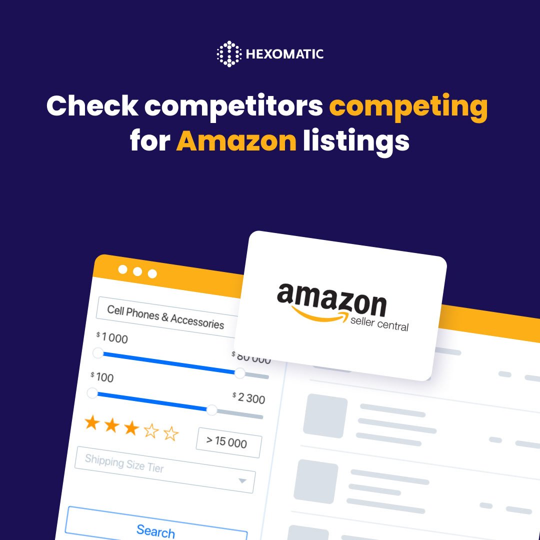 HexomaticAI's tweet photo. Monitor other sellers on Amazon to ensure YOU get the sale. 

With #Hexomatic, you can provide a list of product ASIN codes, and schedule checks collecting the number of sellers, their prices, and their ratings 🛍️. https://t.co/5CSWcCLFWL https://t.co/tuekgw91kT