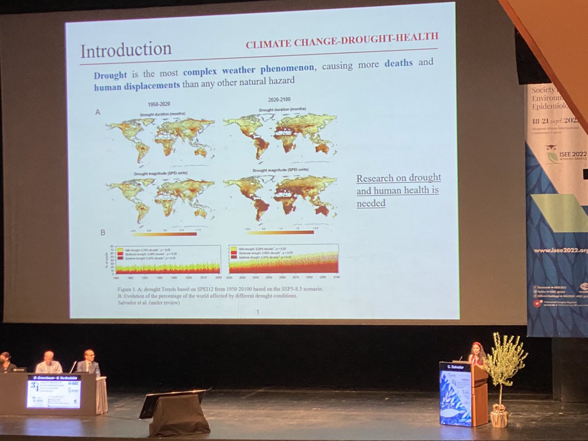 <a href="/CoralSalvador93/">Coral Salvador</a> presenting her study on #droughts and #mortality in Brazil at the #ISEE2022 - a neglected research topic in epidemiological literature! Bravo!👏🏻🤩 <a href="/ISPMBern/">ISPM Bern</a> <a href="/EPHYSLAB_Uvigo/">EPHYSLAB</a> @CentreOeschger