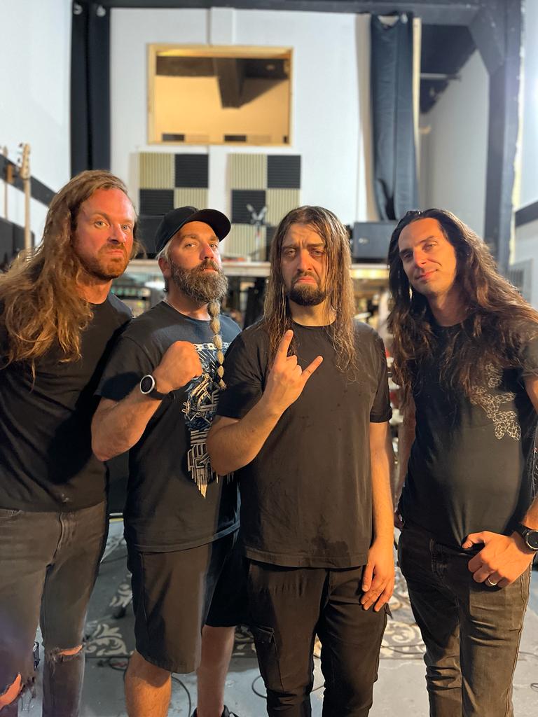 theagonist's tweet photo. 4/5ths of the band doing some pre-euro tour hangs and jams 🤘
#theagonist #chriskells #pacojobin #simonmckay #dannymarino https://t.co/9B01XAn4F7