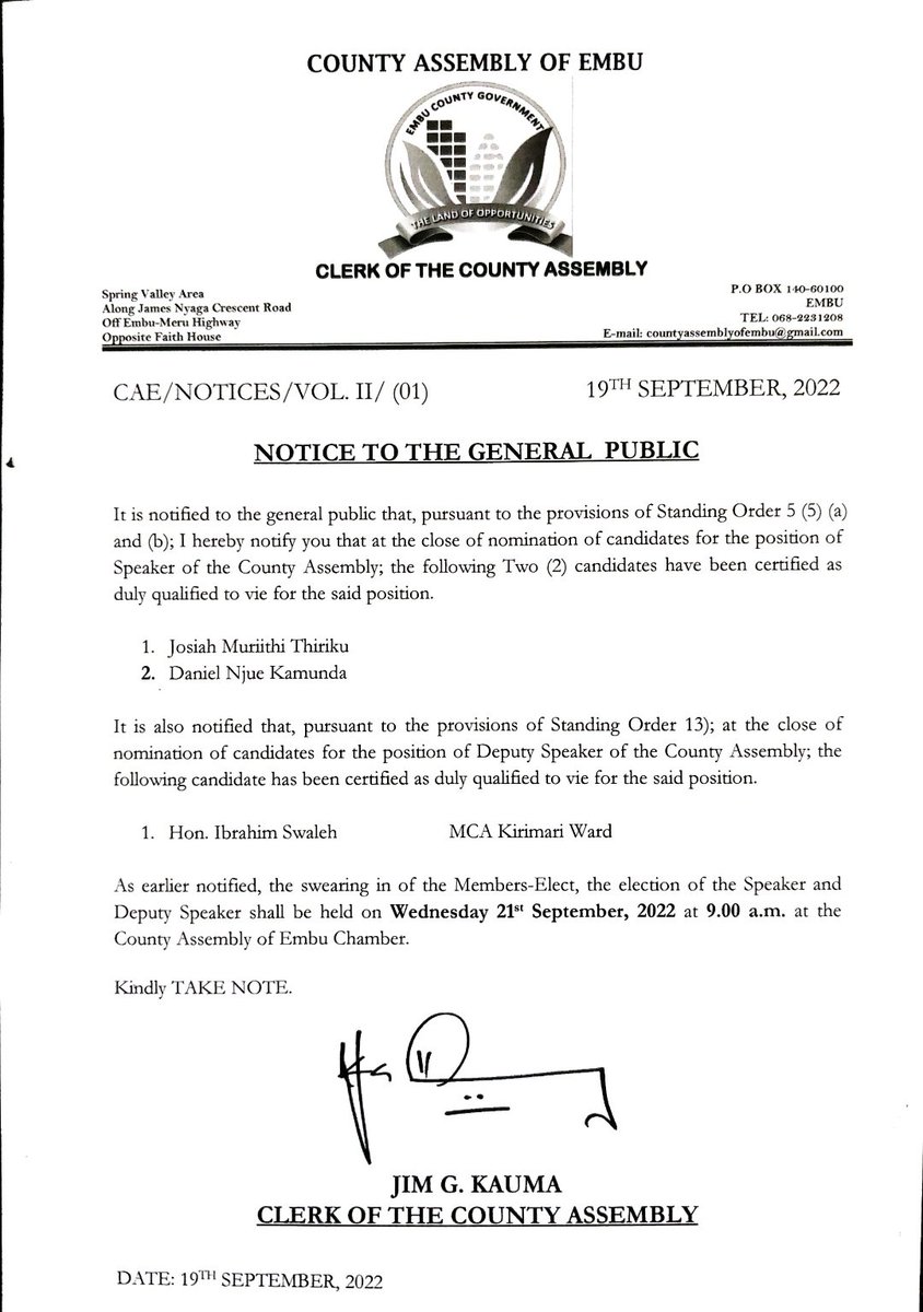 Embu County Assembly (@embuassembly) on Twitter photo 