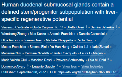 🆕Article in press❕

Human duodenal submucosal glands contain a defined stem/progenitor subpopulation with liver-specific regenerative potential

Read it here👉bit.ly/3QTAVUX

#LiverTwitter