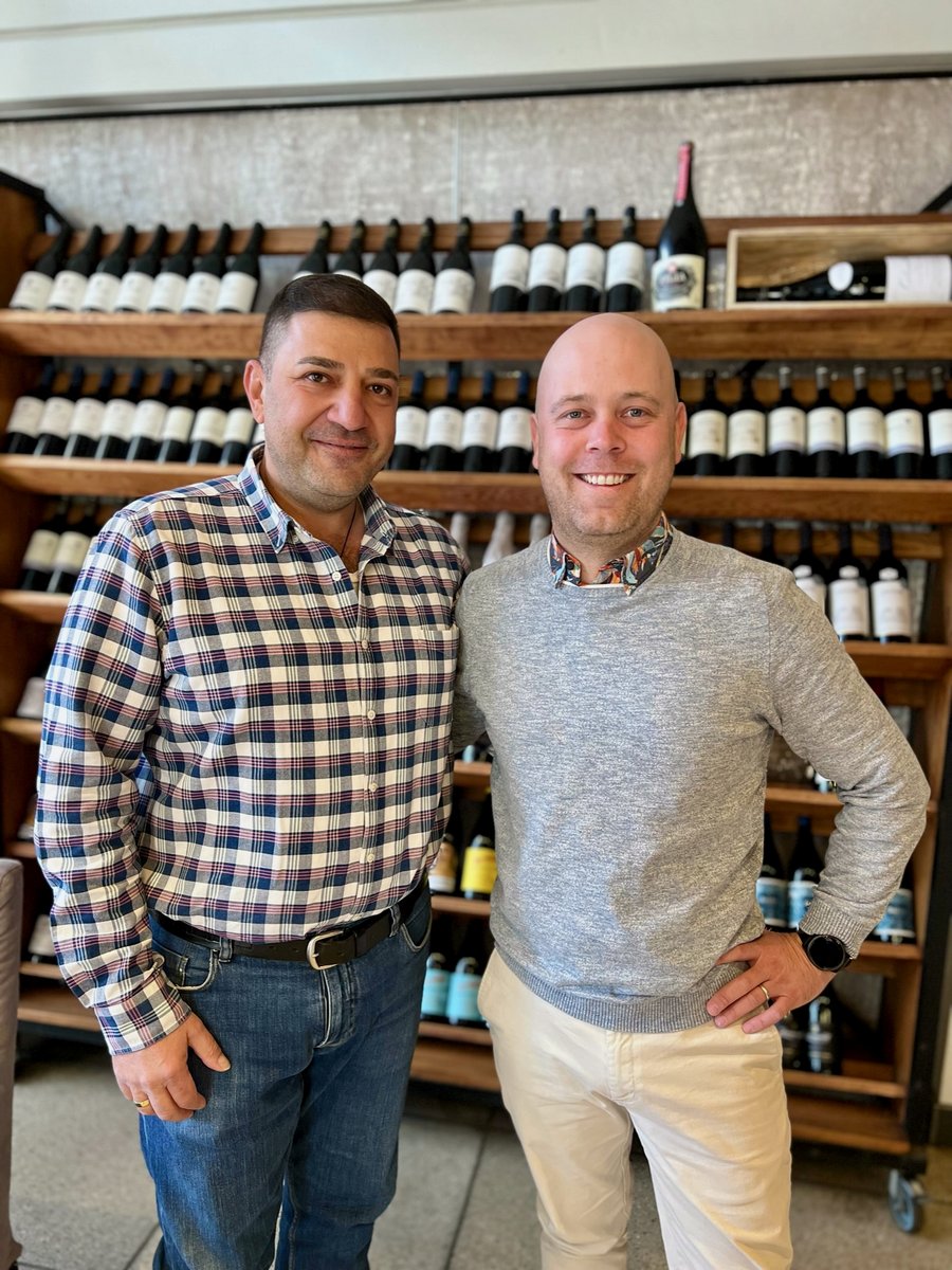 mbhrestaurant's tweet photo. We're excited to announce experienced chef &amp; restauranteur, Dino Fagas (left, with Quintin Wiehahn), will be opening Blaq Restaurant. A concept of food focused on bistro-style dining / grill &amp; meat, set in a tranquil urban paradise. 

#blaq #blaqrestaurant #menlynboutiquehotel https://t.co/KYGURXOwJT