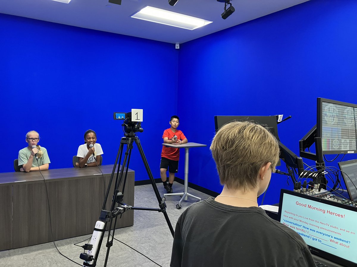mk_marston's tweet photo. Rise &amp; shine it’s broadcast time for @hammelem Hero TV! Such a great way to start the week! #ItStartsHereRISD https://t.co/tplW2PNGsC