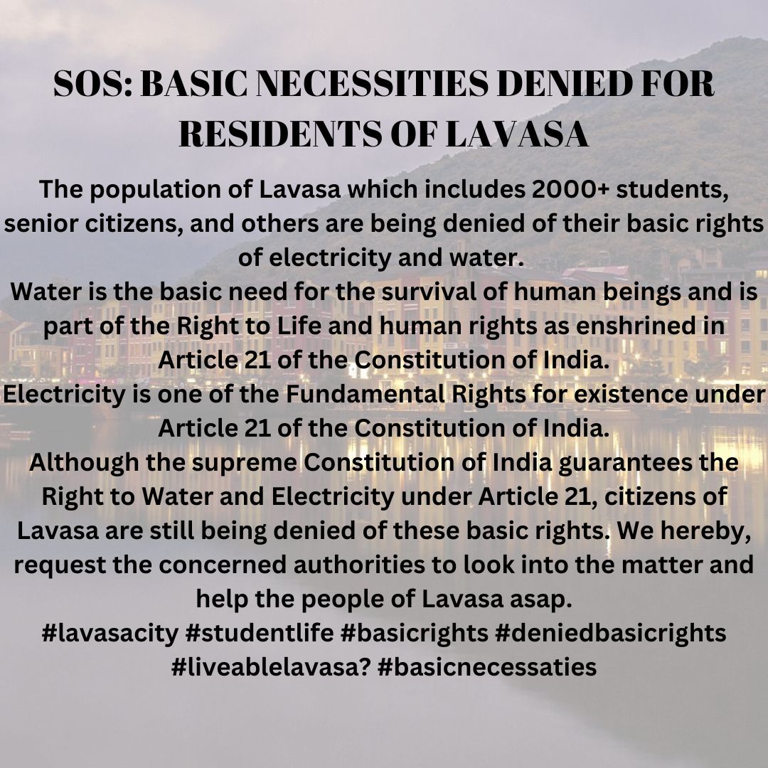 ItishreeVijay's tweet photo. Being a city which already has it own natural hardships which is faced by students. All of this makes it more difficult for students who just want to pursue their degree and have one normal day in lavasa. #lavasa #basicsneeds #Students #lavasacity https://t.co/OhnI1Q4lno