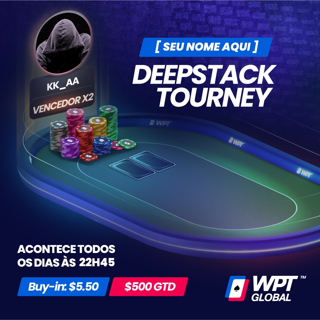 wptbrasil's tweet photo. Acabamos de lançar o torneio diário deepstack 'Seu Nome'.

As disputas acontecem diariamente, sempre às 22h45 (horário de Brasília), e tem premiação garantida de US$ 500. Já o buy-in é de apenas US$ 5,50.

https://t.co/YITC8YMjsX https://t.co/sBlXVrP8xW