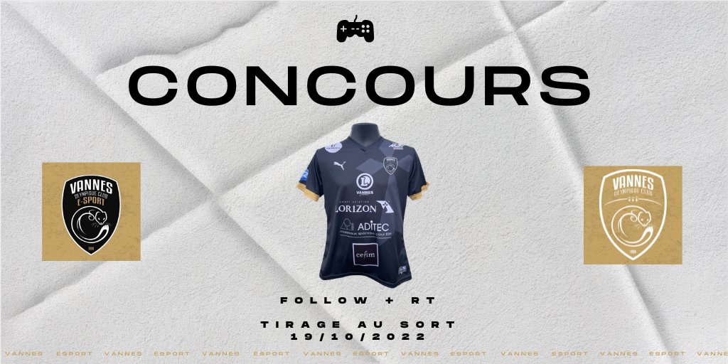 La nouvelle saison eSport approche et pour l'occasion nous vous offrons la chance de remporter un maillot ! 🎁 

Les conditions à suivre : 
1⃣| Follow <a href="/eSport_VOC/">VOC eSport</a> &amp; <a href="/VOC_officiel/">Vannes Olympique Club</a> 
2⃣| RT le tweet du #CONCOURS 

🎲TAS 19/10

#eSports #Giweaway <a href="/eSportFA_FR/">ESPORT FOR ASSOCIATIONS</a> <a href="/OfficialVPG/">Virtual Pro Gaming</a> <a href="/VPGFrance_/">VPG France</a>